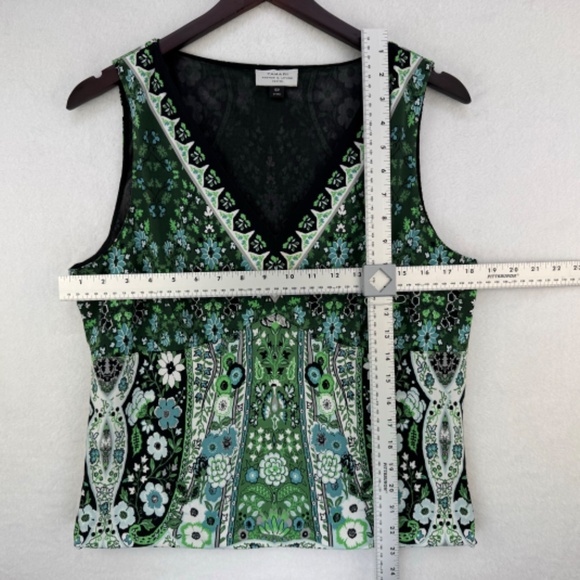 Tahari Arthur S Levine Lined Top Sz 16P Tank Top sleeveless black blue green - Picture 3 of 5
